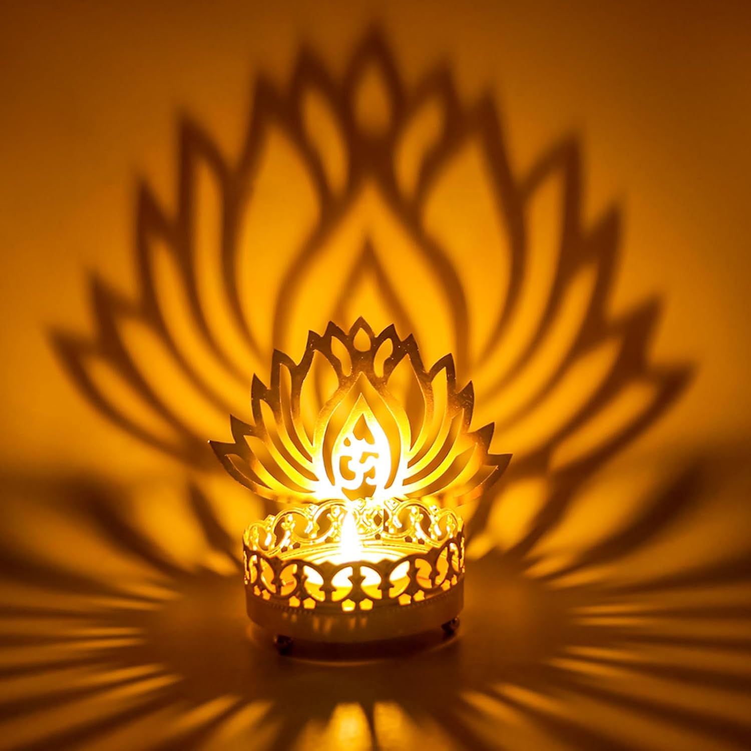 Metal-Script Diwali Silhouette Candle Holder: Tea Light Holder—Perfect for Birthdays, Weddings, and Housewarming Celebrations; Ideal for Offerings to Hindu Deities, Home, Office, and Temple Altar Decor - Image 2