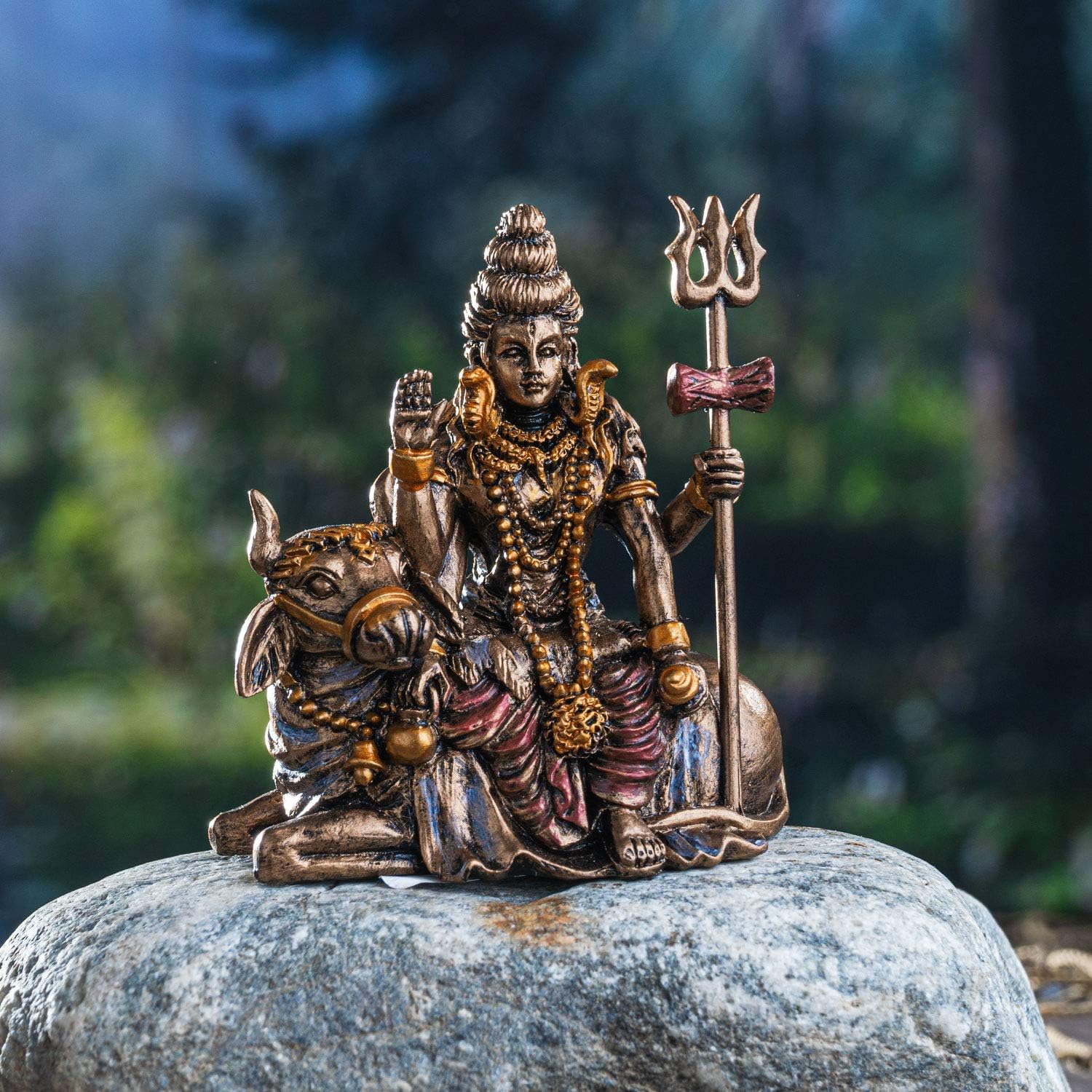 Miniature Hindu Deity Statue — Shiva Resin Ornament